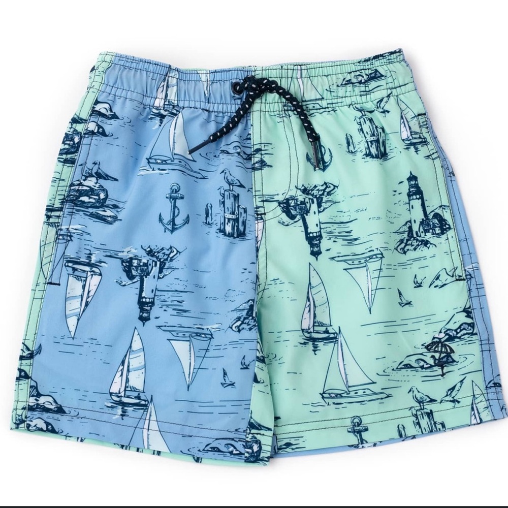 Shade critters Coastal Colorblock Boys 4 Way Stretch Swim trunks sz 4T